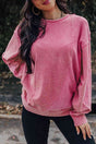 Exposed Seam Round Neck Long Sleeve Sweatshirt king-general-store-5710.myshopify.com