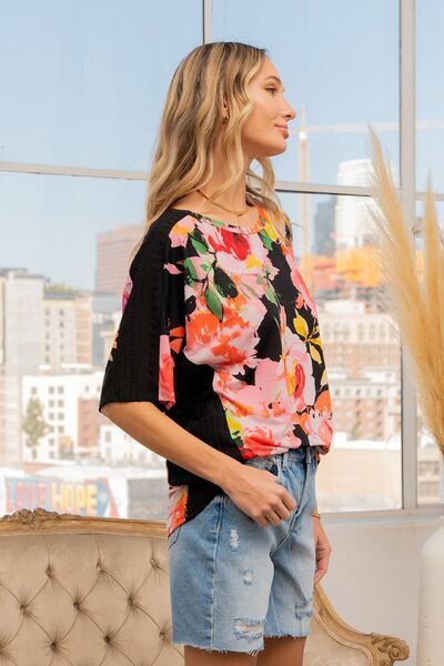 Sew In Love Full Size Floral Round Neck Short Sleeve T-Shirt king-general-store-5710.myshopify.com