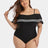 Plus Size Striped Cold-Shoulder One-Piece Swimsuit king-general-store-5710.myshopify.com