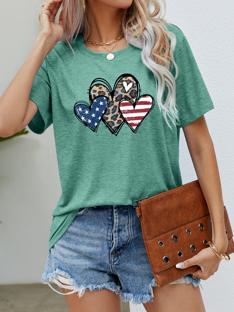 US Flag Leopard Heart Graphic Tee king-general-store-5710.myshopify.com