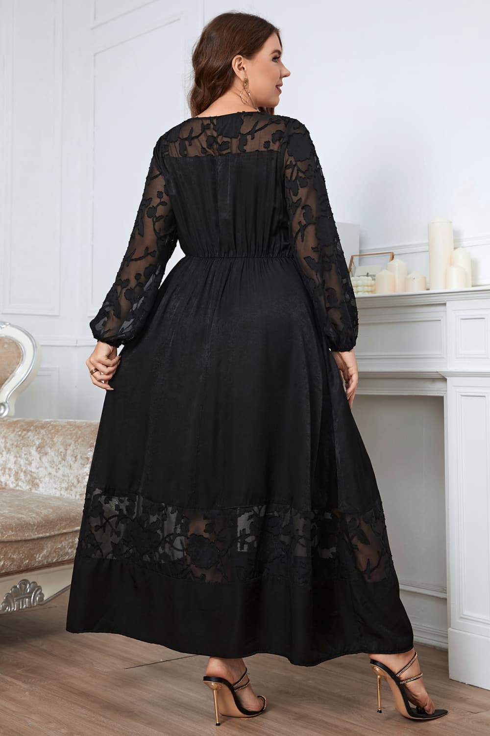 Plus Size Embroidery Round Neck Long Sleeve Maxi Dress king-general-store-5710.myshopify.com