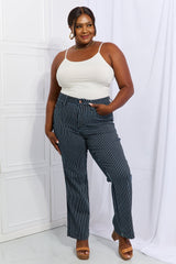 Judy Blue Cassidy Full Size High Waisted Tummy Control Striped Straight Jeans king-general-store-5710.myshopify.com