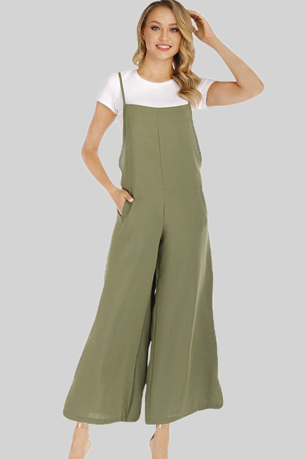 Full Size Cropped Wide Leg Overalls with Pockets king-general-store-5710.myshopify.com