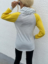 Contrast Striped Drawstring Long Sleeve Sweatshirt king-general-store-5710.myshopify.com