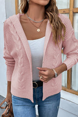 Cable-Knit Dropped Shoulder Hooded Cardigan king-general-store-5710.myshopify.com