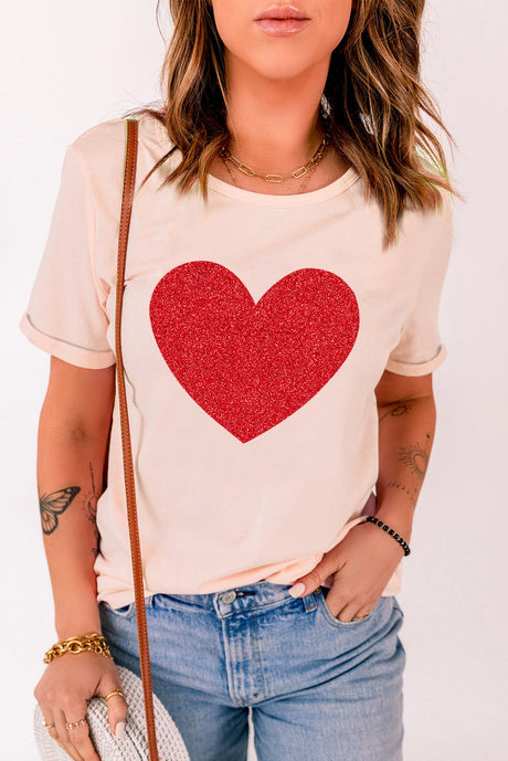 Glitter Heart Graphic T-Shirt king-general-store-5710.myshopify.com