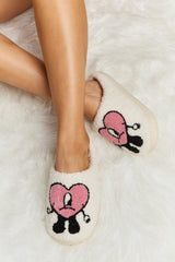 Melody Love Heart Print Plush Slippers king-general-store-5710.myshopify.com