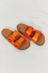 MMShoes Feeling Alive Double Banded Slide Sandals in Orange king-general-store-5710.myshopify.com