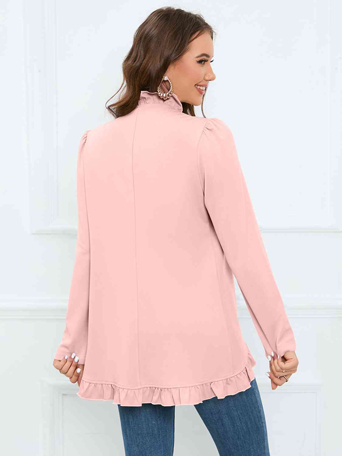 Ruffled Long Sleeve Blazer king-general-store-5710.myshopify.com