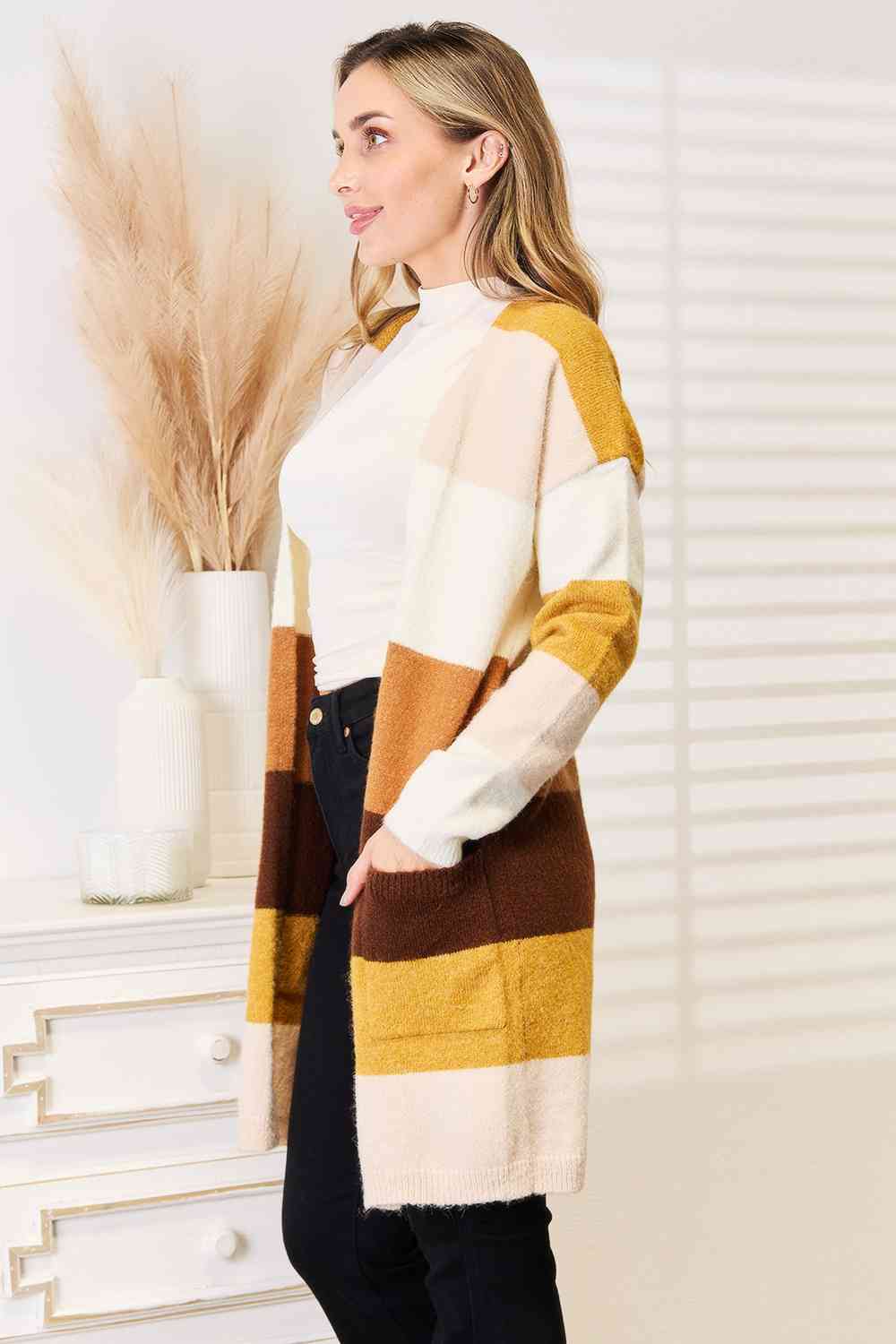 Woven Right Color Block Dropped Shoulder Cardigan king-general-store-5710.myshopify.com