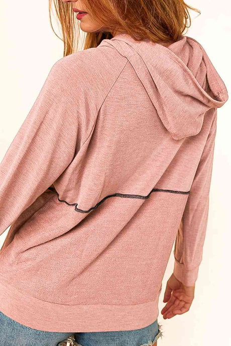 Buttoned Long Sleeve Hoodie king-general-store-5710.myshopify.com