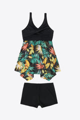 Plus Size Floral Two-Tone Asymmetrical Hem Two-Piece Swimsuit king-general-store-5710.myshopify.com