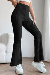 Basic Bae Full Size Ribbed High Waist Flare Pants king-general-store-5710.myshopify.com