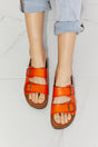 MMShoes Feeling Alive Double Banded Slide Sandals in Orange king-general-store-5710.myshopify.com