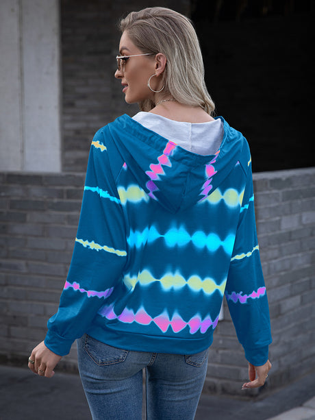 Tie Dye Raglan Sleeve Hoodie king-general-store-5710.myshopify.com