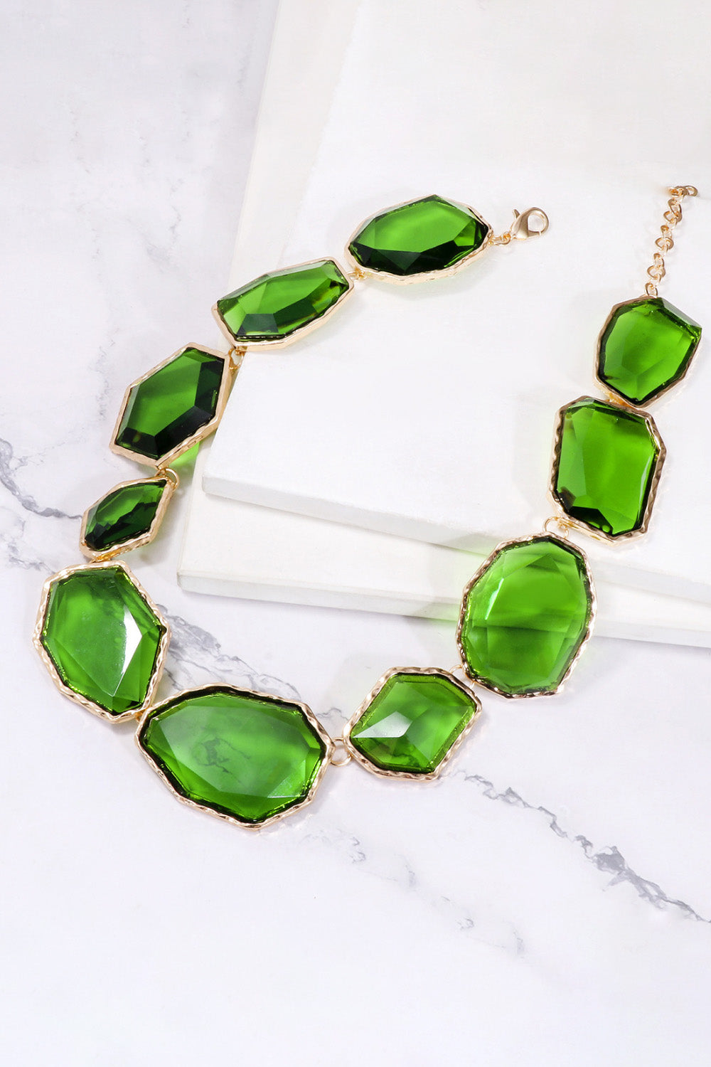 Geometrical Shape Zinc Alloy Frame Resin Necklace king-general-store-5710.myshopify.com