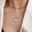 Heart Shape Double-Layered Stainless Steel Necklace king-general-store-5710.myshopify.com