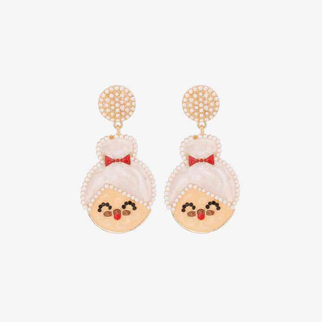 Rhinestone Alloy Mrs. Claus Earrings king-general-store-5710.myshopify.com