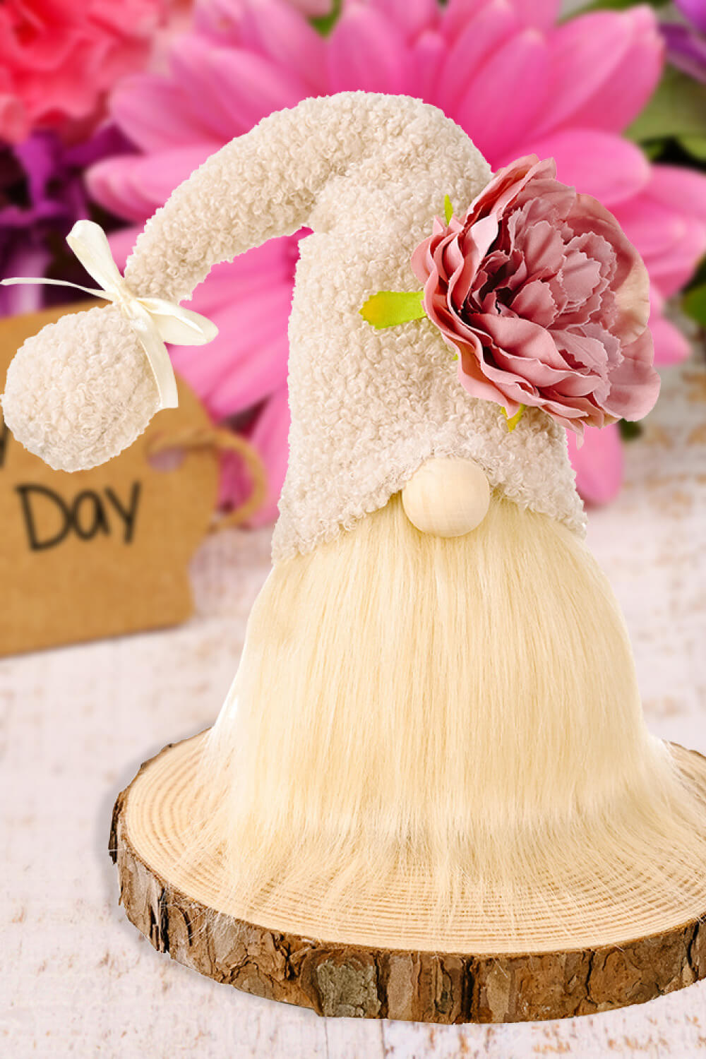 Mother's Day Flower Decor Pom-Pom Trim Faceless Gnome king-general-store-5710.myshopify.com