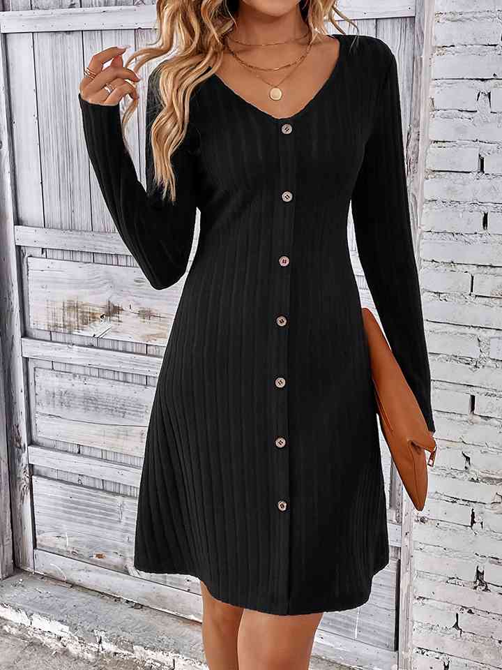 V-Neck Long Sleeve Mini Dress king-general-store-5710.myshopify.com