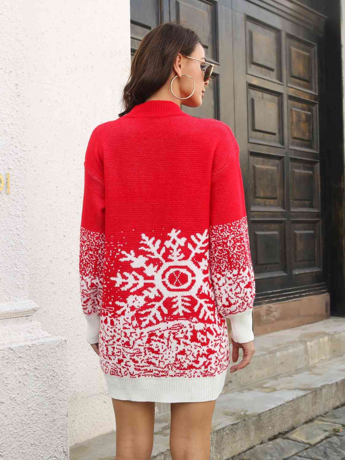 Snowflake Pattern Sweater Dress king-general-store-5710.myshopify.com