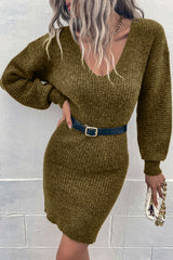 Ribbed Long Sleeve Sweater Dress king-general-store-5710.myshopify.com