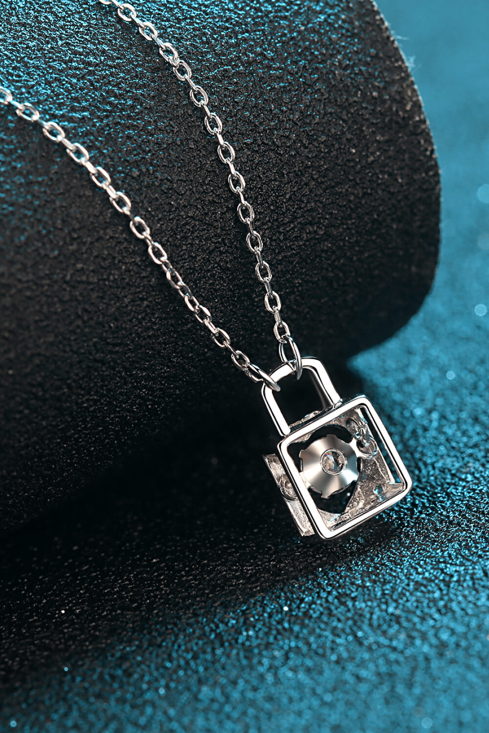 Moissanite Lock Pendant Necklace king-general-store-5710.myshopify.com