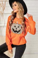 Leopard Jack-O-Lantern Sweatshirt king-general-store-5710.myshopify.com