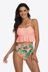 Tropical Print Ruffled Two-Piece Swimsuit king-general-store-5710.myshopify.com