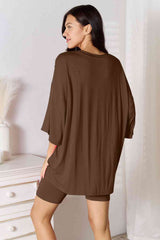 Basic Bae Full Size Soft Rayon Three-Quarter Sleeve Top and Shorts Set king-general-store-5710.myshopify.com