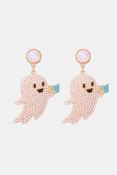 Ghost Shape Synthetic Pearl Dangle Earrings king-general-store-5710.myshopify.com