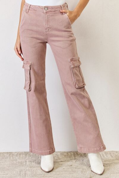 RISEN Full Size High Rise Cargo Wide Leg Jeans king-general-store-5710.myshopify.com