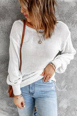 Double Take Tied Balloon Sleeve Round Neck Sweater king-general-store-5710.myshopify.com