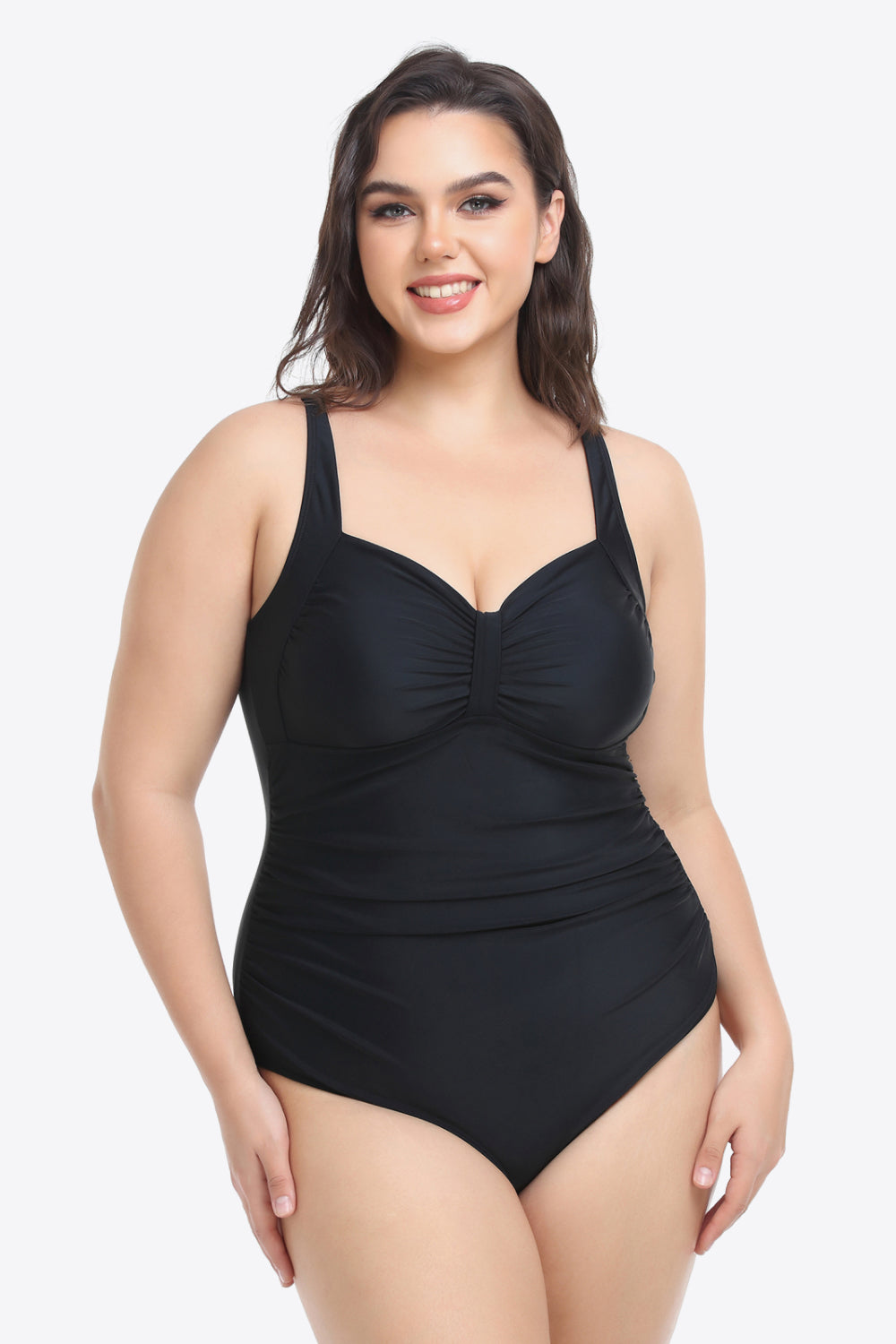 Plus Size Sleeveless Plunge One-Piece Swimsuit king-general-store-5710.myshopify.com