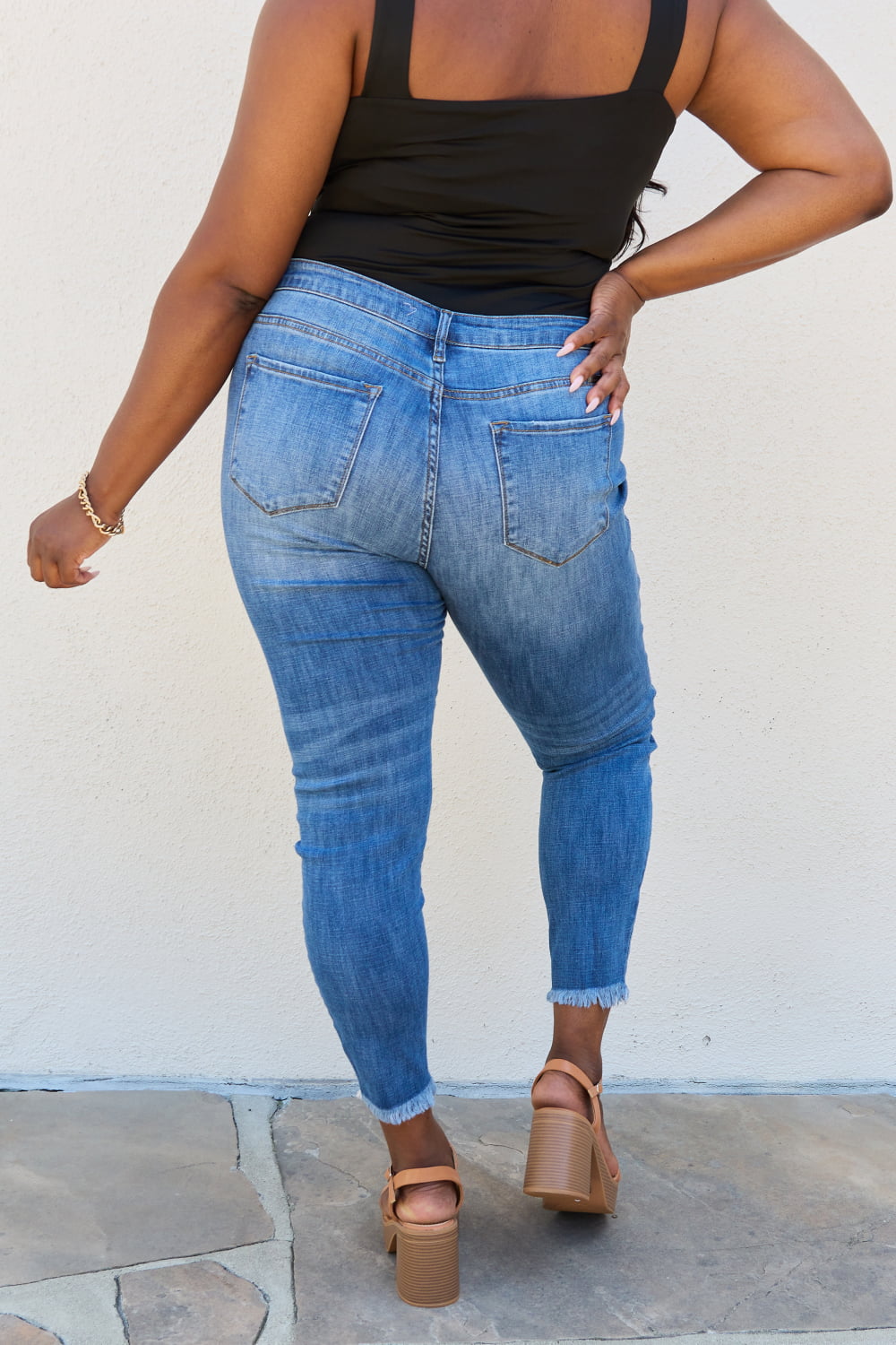 Kancan Lindsay Full Size Raw Hem High Rise Skinny Jeans king-general-store-5710.myshopify.com