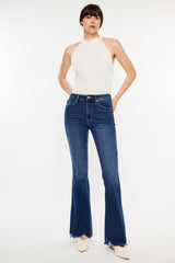 Kancan Cat's Whiskers Raw Hem Flare Jeans