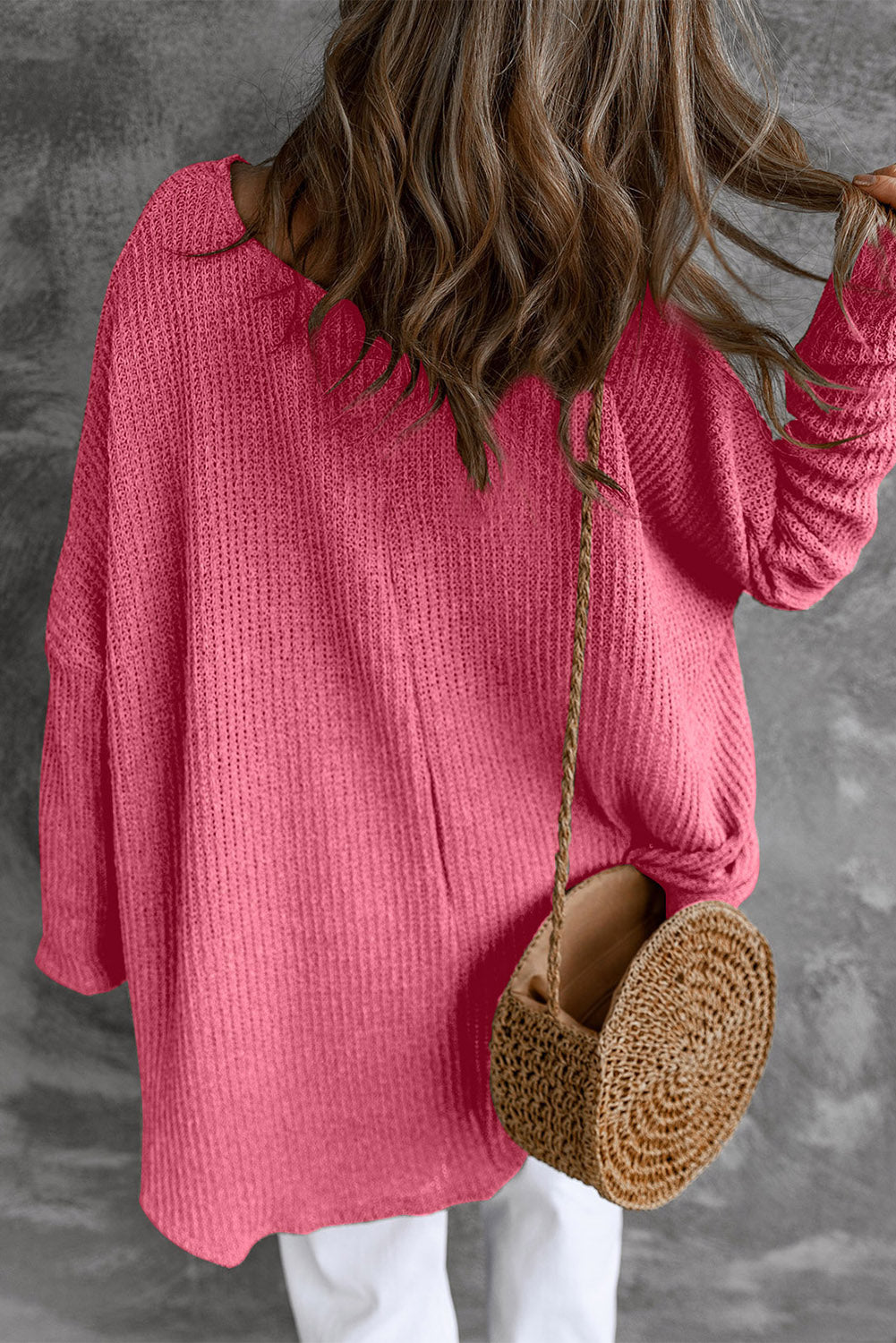 Round Neck High-Low Sweater king-general-store-5710.myshopify.com