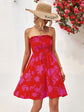 Floral Frill Trim Strapless Smocked Dress king-general-store-5710.myshopify.com