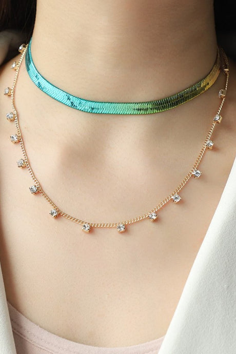 Gradient Herringbone Chain Double-Layered Necklace king-general-store-5710.myshopify.com