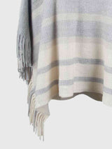 Striped Boat Neck Poncho with Fringes king-general-store-5710.myshopify.com