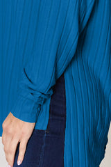 Basic Bae Full Size Ribbed Round Neck Slit T-Shirt king-general-store-5710.myshopify.com