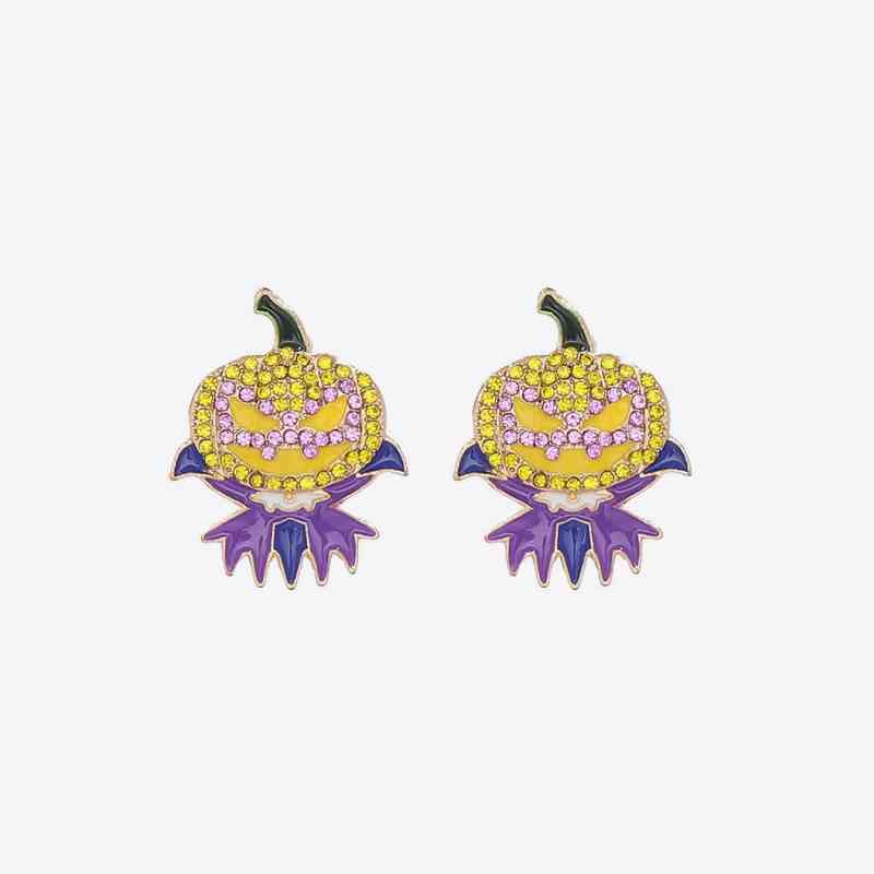 Demon Pumpkin Rhinestone Alloy Earrings king-general-store-5710.myshopify.com