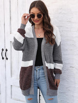 Color Block Open Front Cardigan king-general-store-5710.myshopify.com