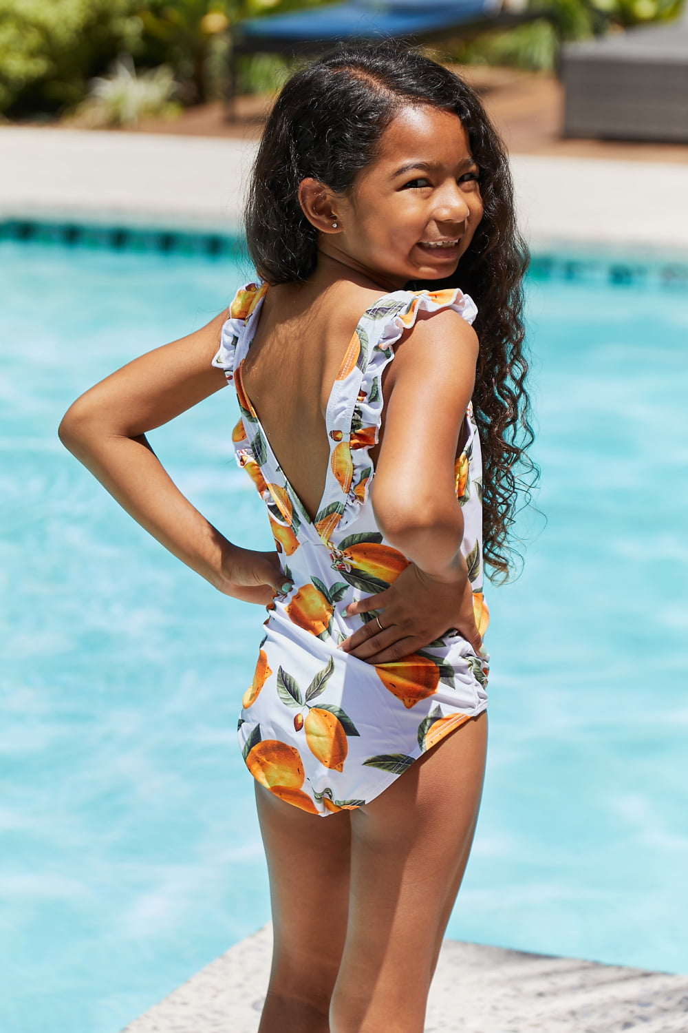 Marina West Swim Float On Ruffled One-Piece in Citrus Orange king-general-store-5710.myshopify.com