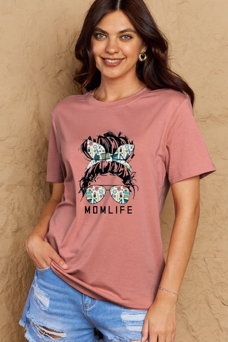 Simply Love Full Size MOM LIFE Graphic Cotton T-Shirt king-general-store-5710.myshopify.com