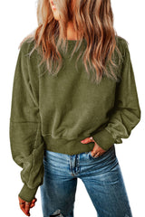 Round Neck Open Back Sweatshirt king-general-store-5710.myshopify.com