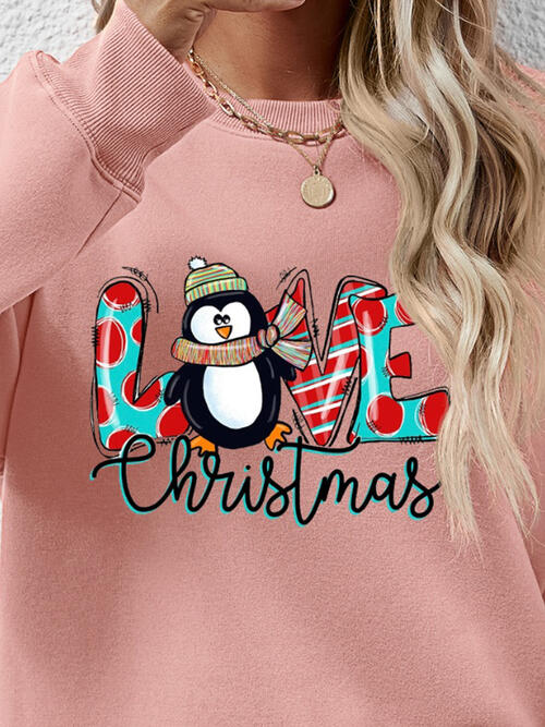 LIVE CHRISTMAS Drop Shoulder Round Neck Sweatshirt king-general-store-5710.myshopify.com