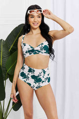 Marina West Swim Take A Dip Twist High-Rise Bikini in Forest king-general-store-5710.myshopify.com