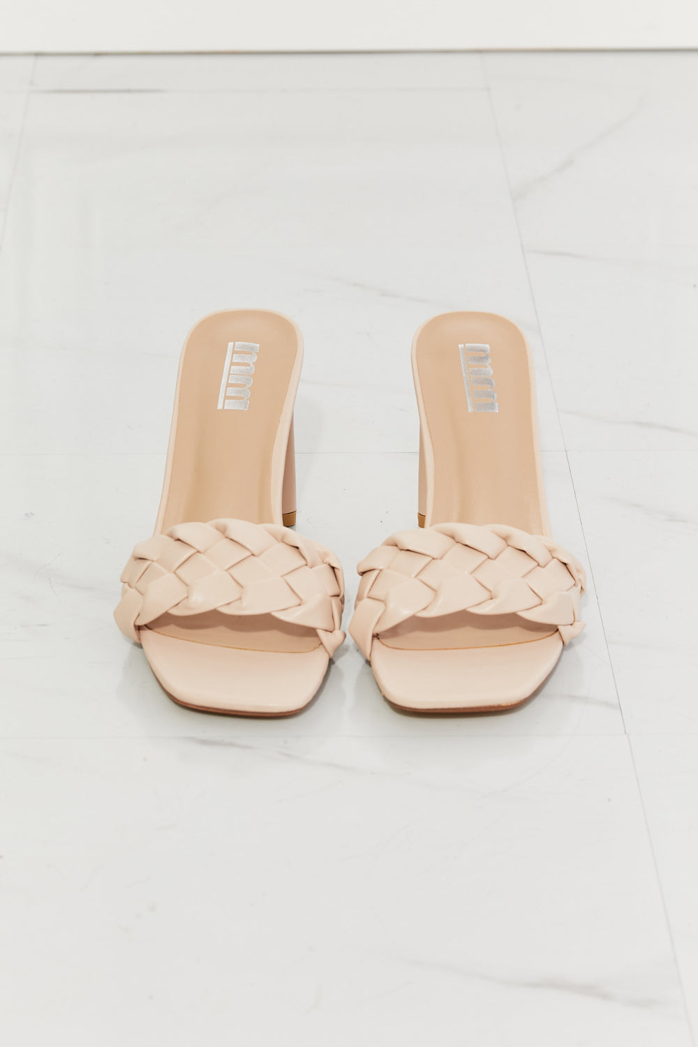 MMShoes Top of the World Braided Block Heel Sandals in Beige king-general-store-5710.myshopify.com