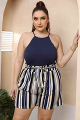 Plus Size Halter Neck Spaghetti Strap Bodysuit king-general-store-5710.myshopify.com